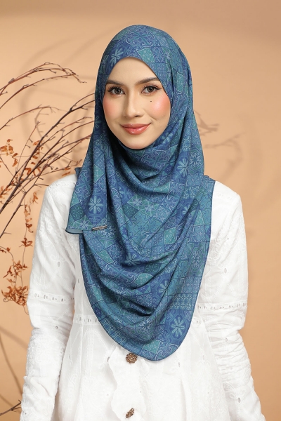 (PETITE) Aralyn Babes Printed Izmir in Aqua Blue